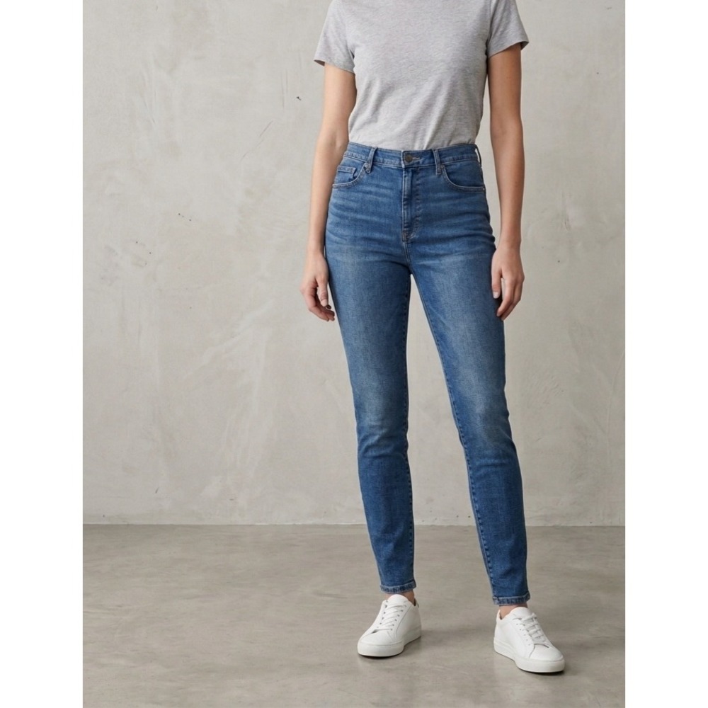 Everlane High-Rise Skinny Jeans Medium Wash Denim 32